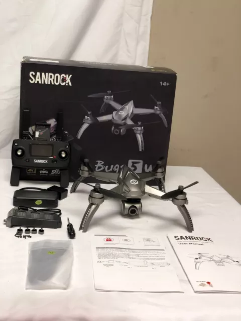 Sanrock Bugs 5W Black Auto Return Brushless Motor GPS Drones With 4K UHD Camera