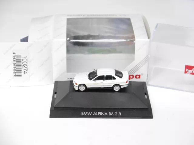 BMW e36 ALPINA B6 2,8 in weiß bianco white, Herpa PC 100274 in 1:87 H0 ovp