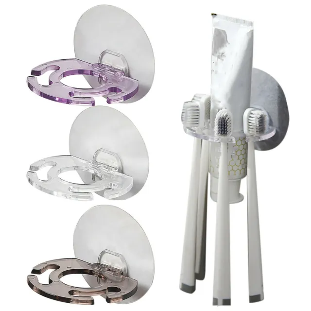 Toothbrush Holder Wall Mount Sucker Bathroom Suction Cup Toothpaste Rack