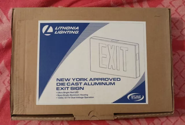 NEW! Lithonia Lighting LED Exit Sign, Aluminum, LENY 3 REL M4, 142APF