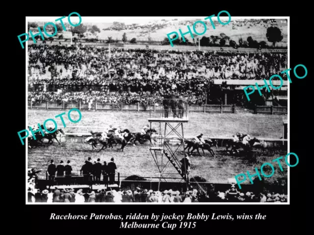 OLD 8x6 HISTORIC HORSE RACING PHOTO OF PATROBAS WINNING THE 1915 MELBOURNE CUP