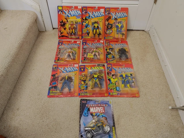 ALL Wolverines Toy Biz 1994 Marvel X-Men  Action Figures + Motorcycle(Lot of 10)
