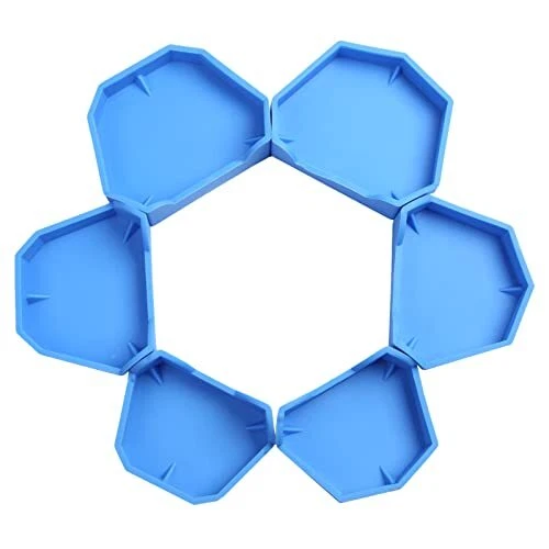 Dental Model Base Former Kit 6 Pcs/Set Silicone Plastic Impression Molds Blue