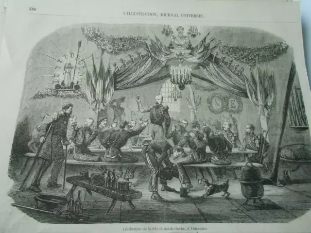 1855 engraving - Celebration of the feast of Saint Barbe in Vincennes