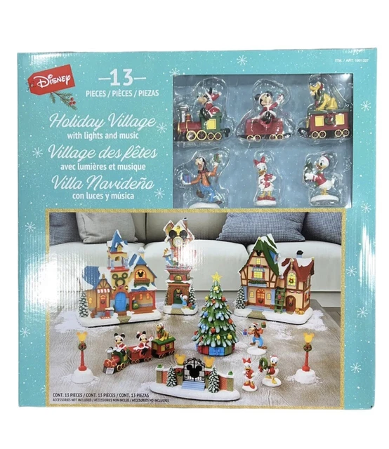 DISNEY HOLIDAY CHRISTMAS Village, 13Piece Set, 2023 Lights & Music