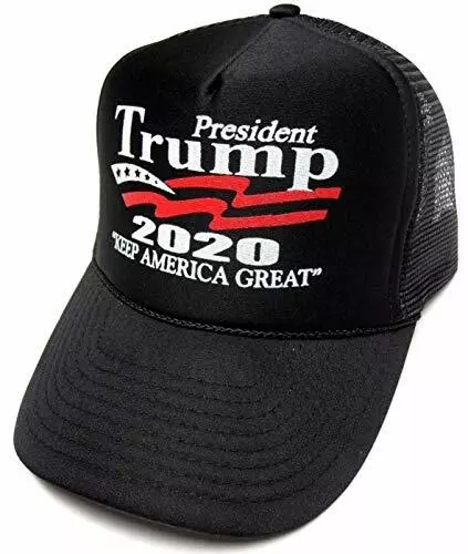 Keep America Great Hat President Trump 2020 Trucker Black Cap w/Mesh Back