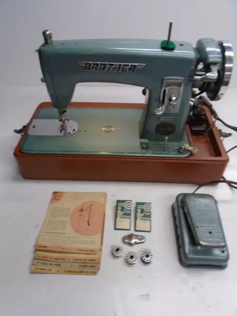 VINTAGE BROTHER PRESTIGE SEWING MACHINE W/ CARRY CASE MODEL 881