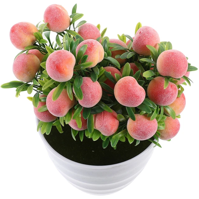 Modello di piante in vaso artificiali simulazione indoor piccola decorazione albero di pesco