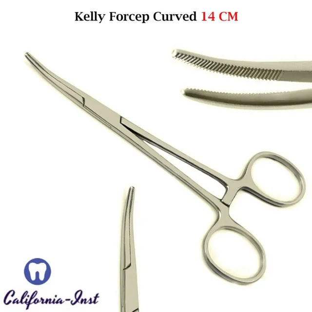 Surgical Hemostat Kelly Locking Forceps Clamp Curved Artery Veterinary
