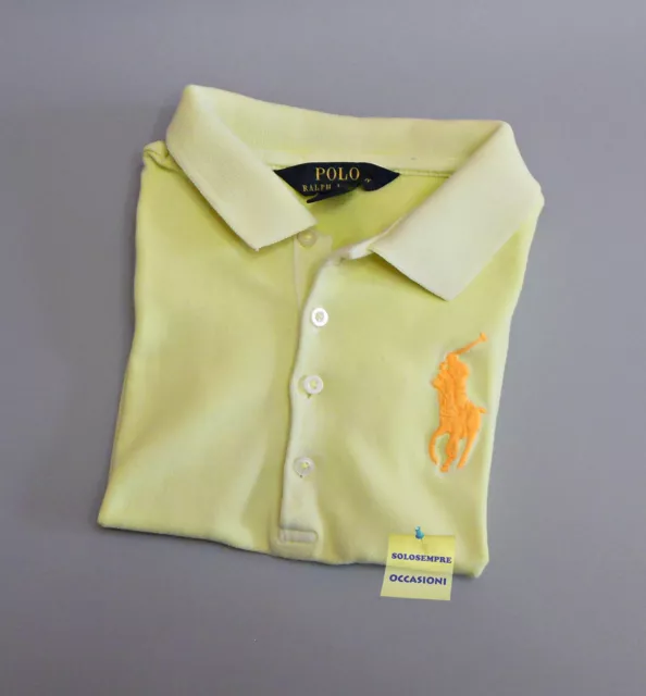 T-shirt maglietta estiva Polo Ralph Lauren Bambino unisex Giallo Acido 3 anni