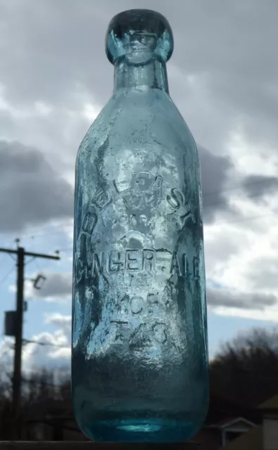 Antique Toronto, Ontario blob top tall soda bottle 'BEAVER - BURNS' FREE SHIP! 2
