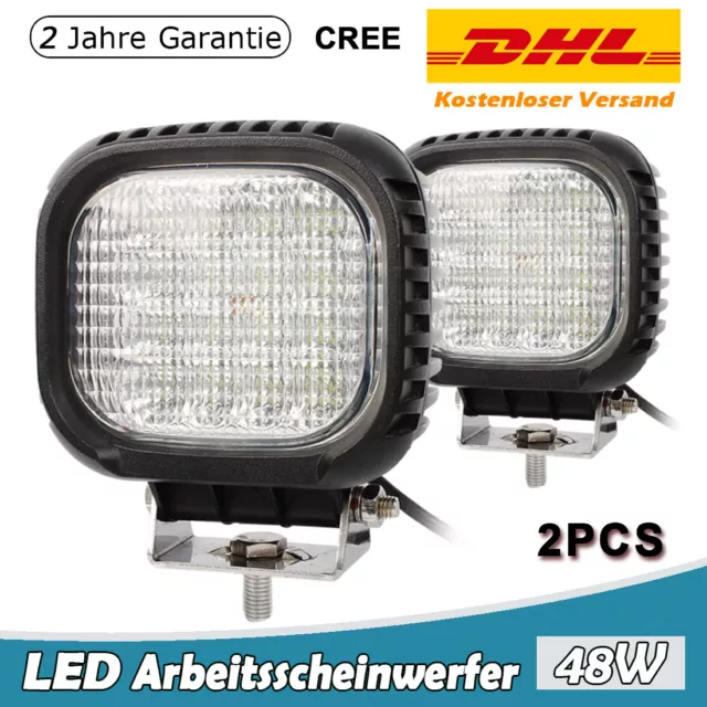 2X 48W Cree LED Arbeitsscheinwerfer Offroad Scheinwerfer JEEP Bagger SUV 12V 24V