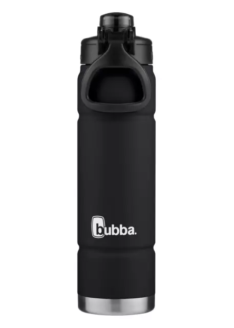 Bubba Trailblazer Stainless Steel Water Bottle Push Button Lid Rubberized Black