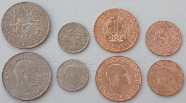 Sierra Leone KMS Kursmünzensatz 1964 vzgl-unz.