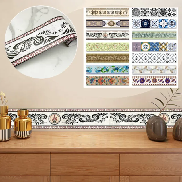 Wall Skirting Border Self Adhesive Line Wallpaper Sticker Waist Line Home Decor