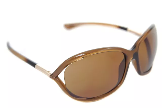 TOM FORD JENNIFER POLARIZED TF8 48H 61mm Womens Butterfly Sunglasses BROWN GOLD