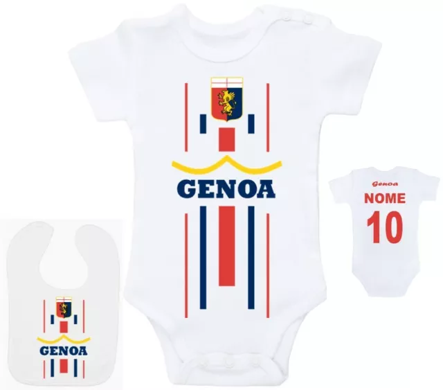 Body Neonato Genoa Bimbo Personalizzato Bavaglino (Opzionale) 2021-22