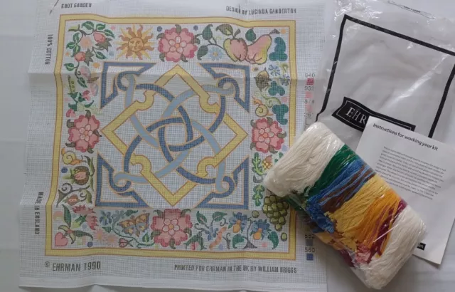 EHRMAN  KNOT GARDEN by LUCINDA GANDERTON vintage TAPESTRY NEEDLEPOINT KIT