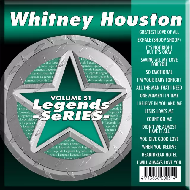 WHITNEY HOUSTON LEGEND SERIES KARAOKE CD+G VOL-51 NEW IN PLASTIC w/PRINT