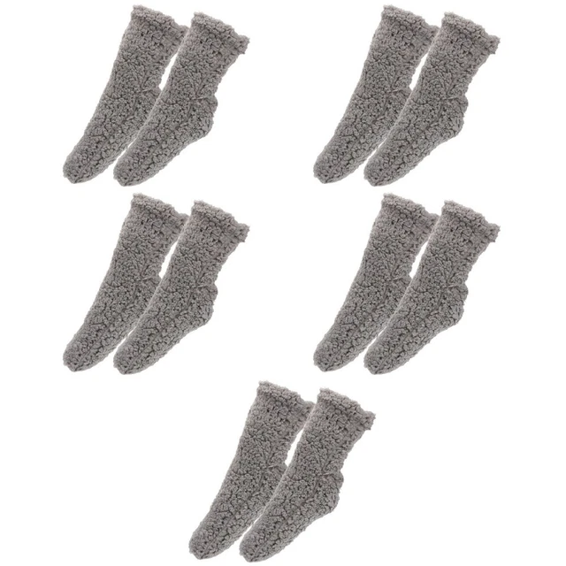 5 Pairs Boot Socks Women Plush Floor Socks Mens Comfy Slippers Plush Socks