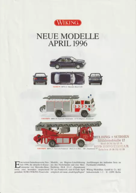 Wiking Neue Modelle 1996