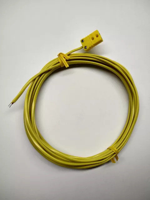 K-Type Thermocouple extension cable wire with miniature mini connector F 5-20 ft