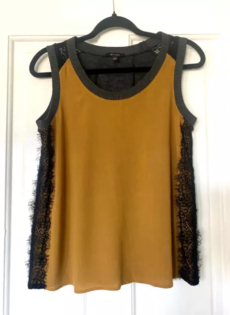 Ella Moss Womens Nikita Sleeveless Scoop Neck Tank Top Mustard Size Small 2