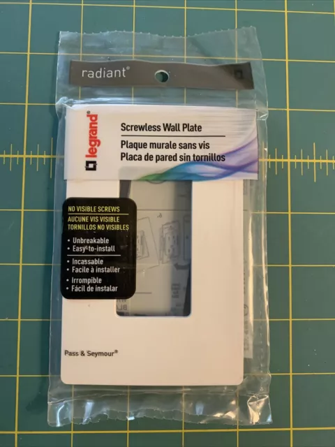 Lot of 6 Legrand Radiant Decora Screwless Single Gang Wall Plate White RWP26W