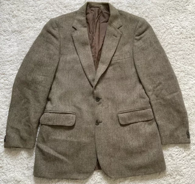 Mens Vintage St Michael Tweed Herringbone Blazer Jacket. 40”, Pure New Wool