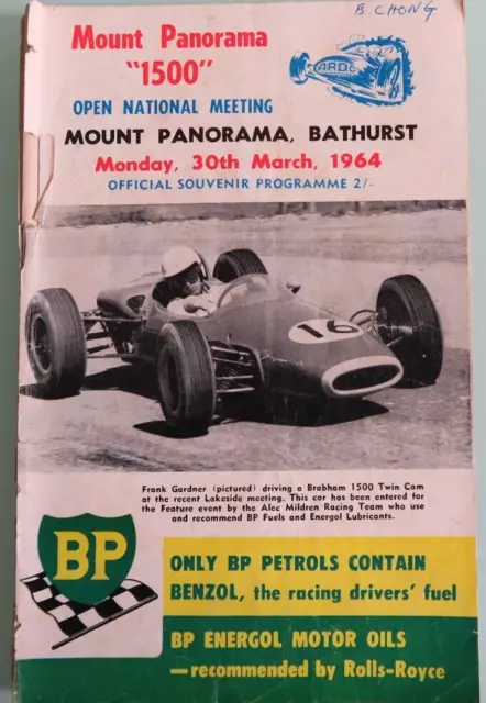 Mount Panorama Bathurst 1963 BRABHAM Formula One COVER Program Racing