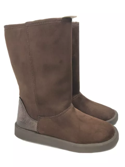 Joe Boxer Women's Samantha Mid-Calf Boot Brown Faux Fur lining. NWT