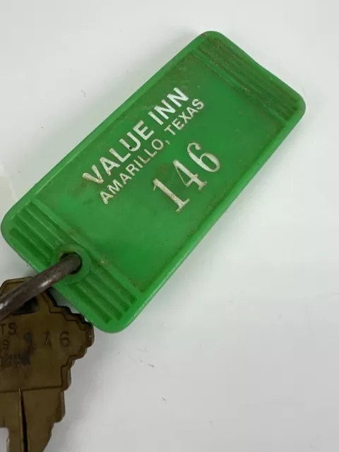 Vintage Hotel Motel Room Key Tag Fob Value Inn Amarillo, Texas TX #146 70's