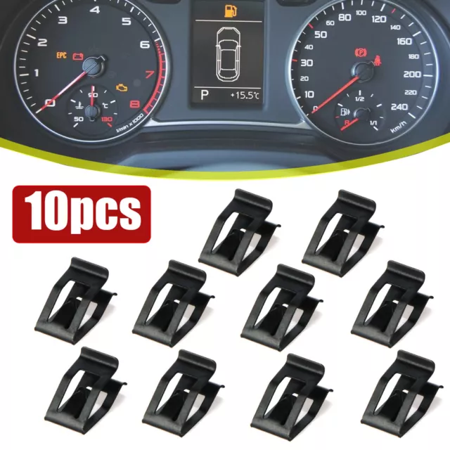 10pcs Car Interior Console Dash Dashboard Trim Metal Retainer Clips Accessories