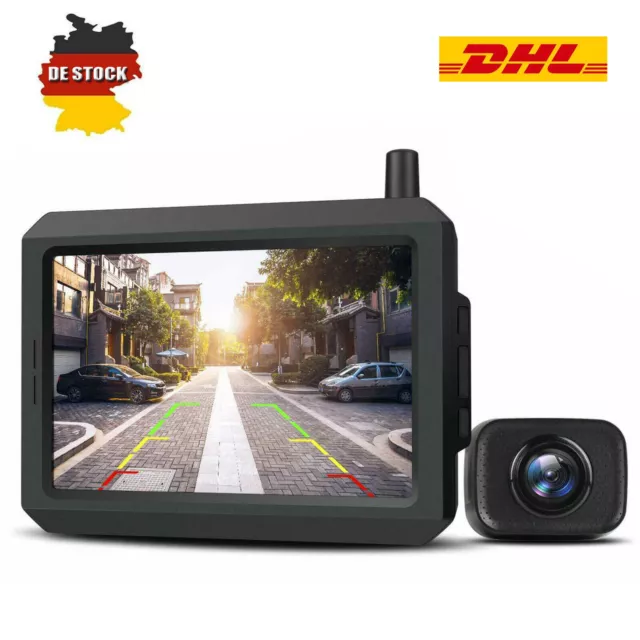 AUTO-VOX W7 Kabellos Rückfahrkamera Set & 5" LCD-Monitor eingebautem Funksender