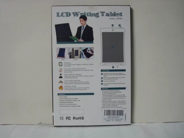 HSP85 LCD Writing Tablet 8.5" Blue. NEW. 2