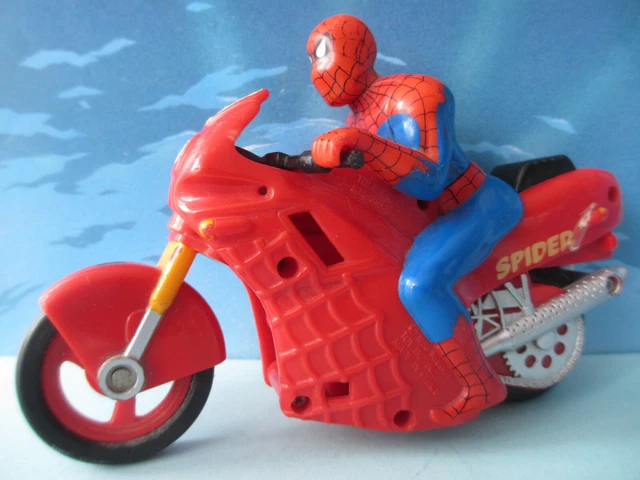 ANCIENNE FIGURINE MARVEL TOY BIZ SPIDERMAN SUR SA MOTO 1995 +/- 10cm x 15cm EUR 9,99 - PicClick FR