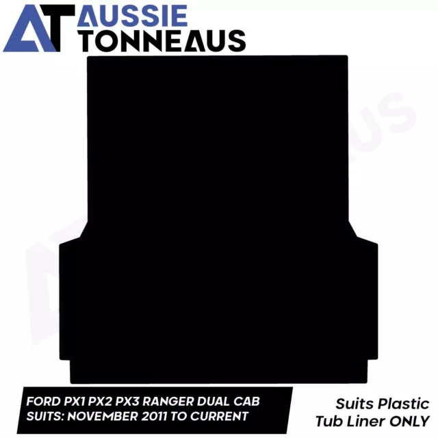 Rubber Ute Mat for Ford PX Ranger 2011-June 2022 with Factory Plastic Tub Liner