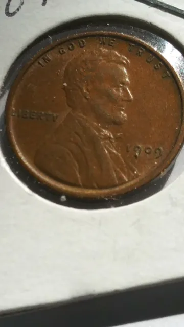 1909 P - VDB Lincoln Wheat Cent Penny BU+ Red/Brown Toning #2