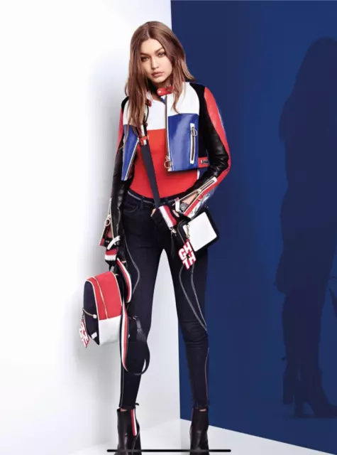 EXC COND Tommy Hilfiger x Gigi Hadid Collection Leather w/ Neoprene Jacket - 6