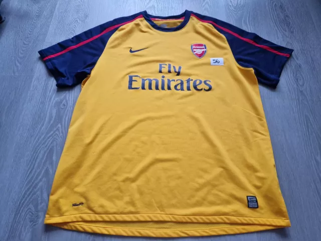 Mens Nike Arsenal Away football shirt 2008 - 2009 Size XXL