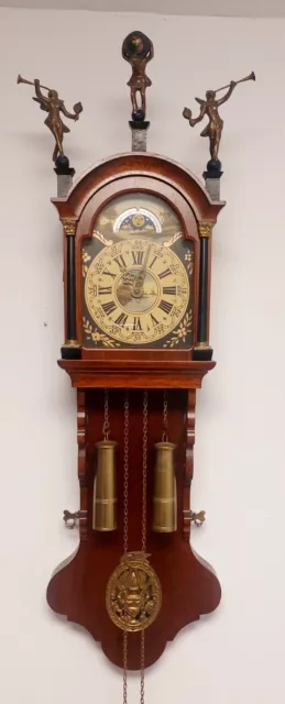 90cm Friesen Wanduhr Mit Frans Hermle Uhrwerk, Pendelschrank und Mondzeiger