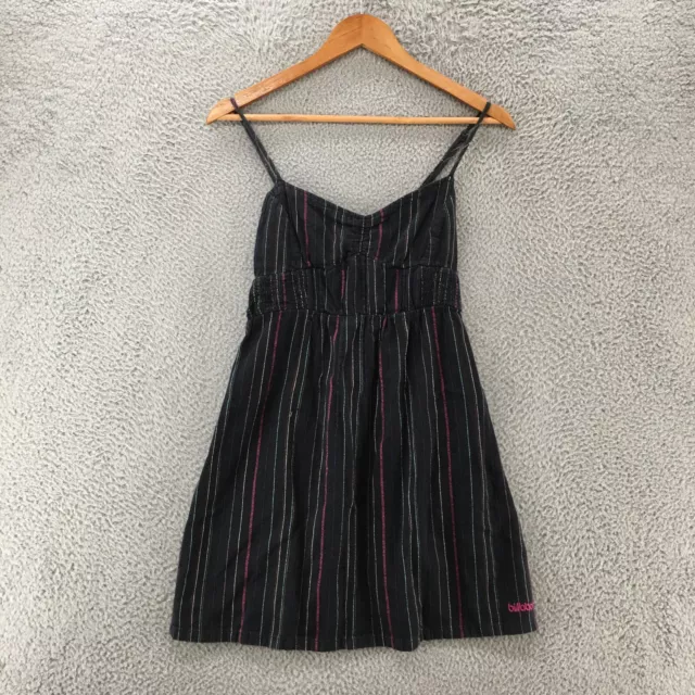 Billabong Babydoll Tank Cami Top Womens Medium Black Striped Cotton Sleeveless