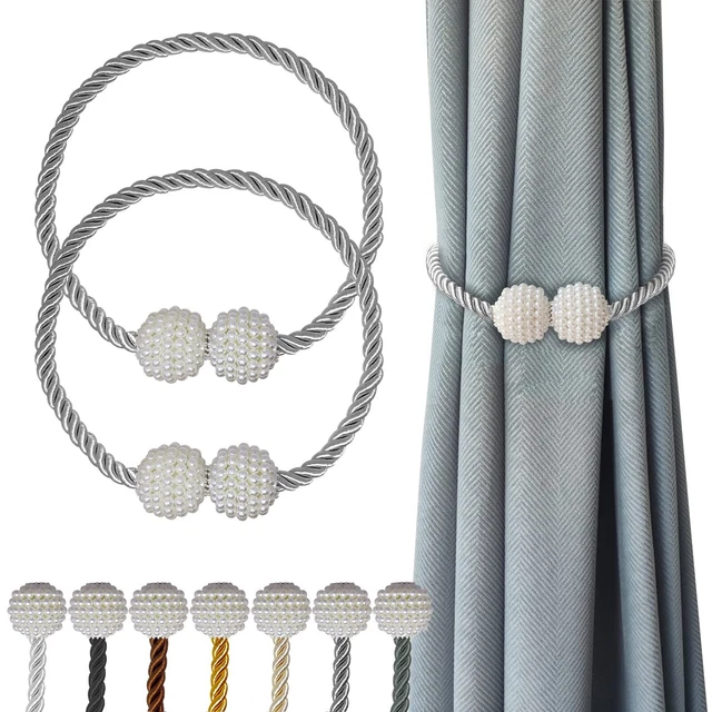 Magnetic Curtain Tiebacks Grey 2pcs, Curtain Tiebacks Buckles Holdbacks ...