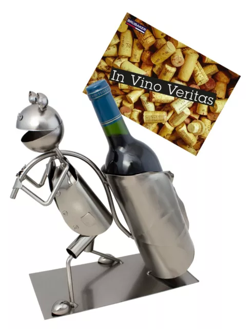 BRUBAKER Grenouille Porte-bouteille de Vin Sculpture Métal argenté Idée Cadeau