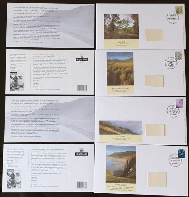 DUZIK S: GB FDC 11.5.2004 REGIONAL ISSUES DEFINITIVE STAMPS-Set of 4 (NosL845)*