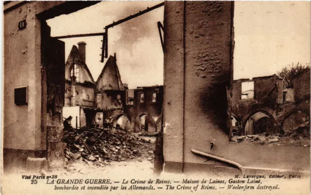 CPA AK Militaire - Reims - Ruines - Maison de Laines (696845)