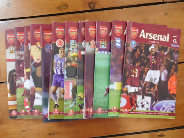 Arsenal Home Programmes 2005/06 - Select from the drop down menu