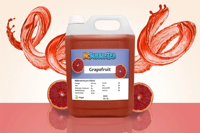 (7,99 EUR/l) Bubble Tea Sirup 5 Liter Grapefruit Infusion/ Konzentrat- 1:20