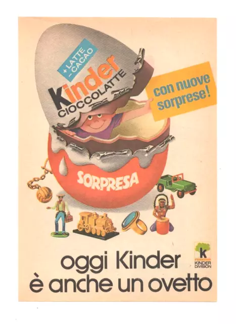 Pubblicità Advertising Werbung Italian Clipping 1975 Ferrero Oggi Kinder Ovetto.
