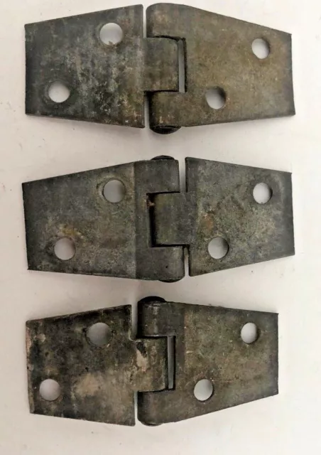 LOT 3 Vtg HEAVY DUTY Metal  GATE BARN HINGES Triangle Salvage 3.5" Set Old